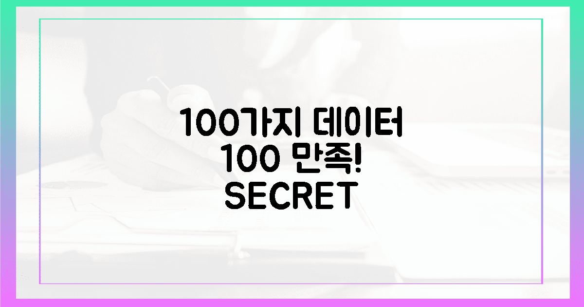 100가지 데이터, 국민 100% 만족시킬 비밀!