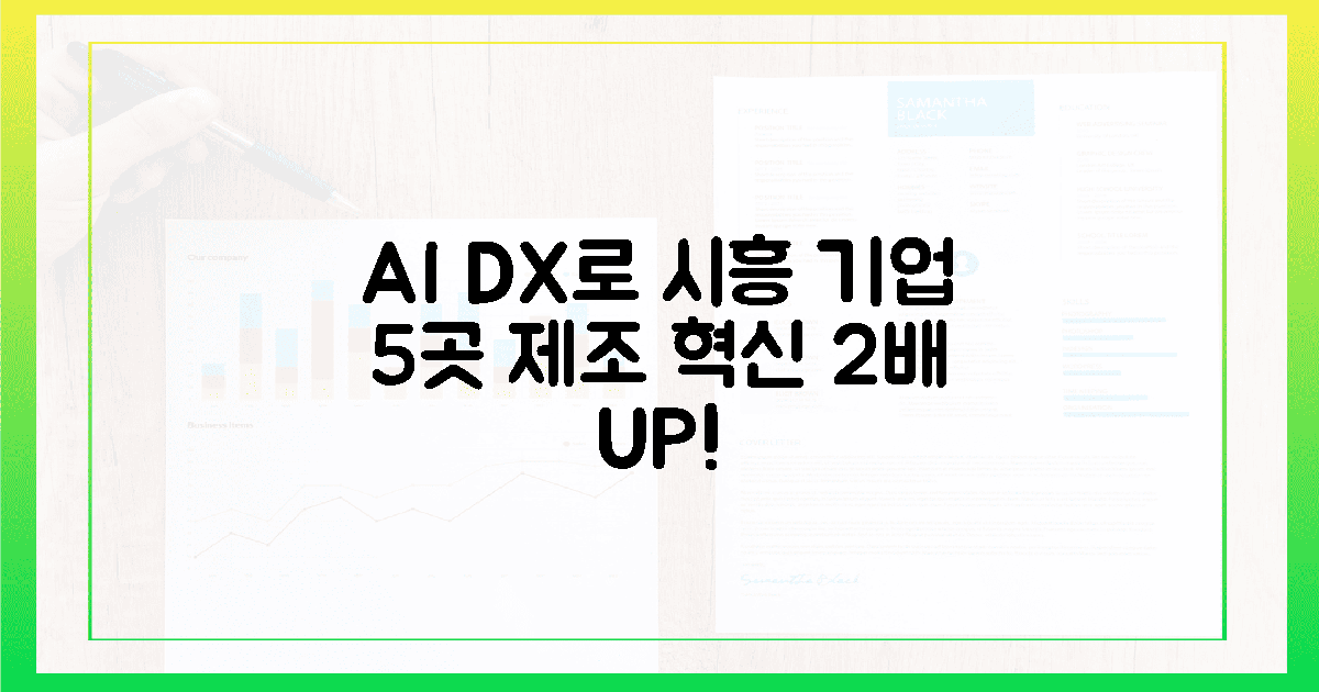 시흥 기업 5곳, AI DX로 제조 혁신 2배!