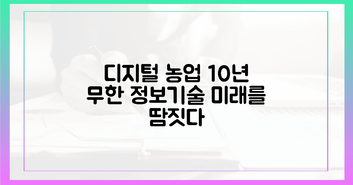 디지털 농업 10년, 무한정보기술의 땀