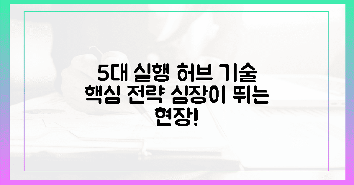 5대 실행 허브 전략, 기술 심장이 뛰는 현장!