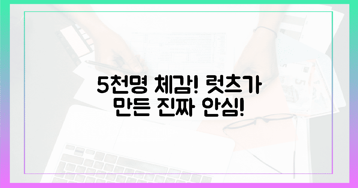 근로자 5천 명 체감! 럿츠 안심 효과