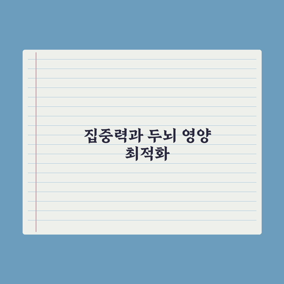 집중력·두뇌 건강에 도움되는 영양소 8가지 실전가이드: 전문가 엄선 요약