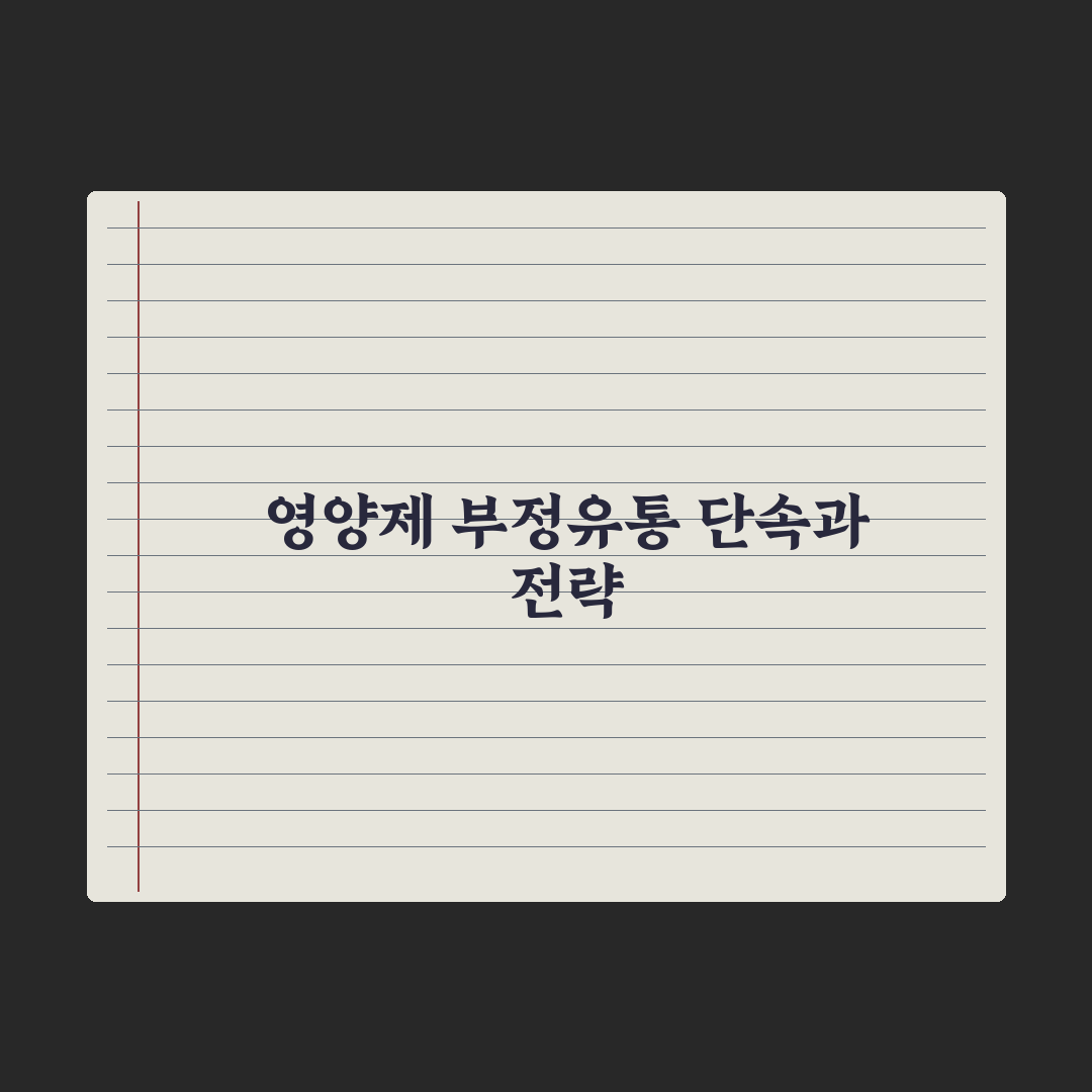 영양제 부정유통 - 식약처 단속 사례 심층분석, 전문가가 꼽은 3대 원칙