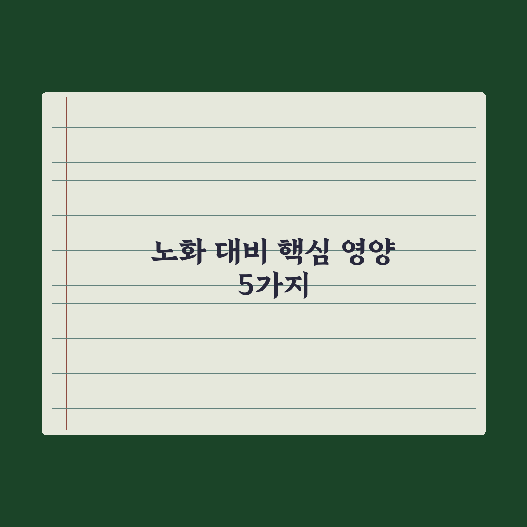 60대 영양제 - 노화 대비 핵심 5가지 심층분석, 전문가 엄선 필수 성분