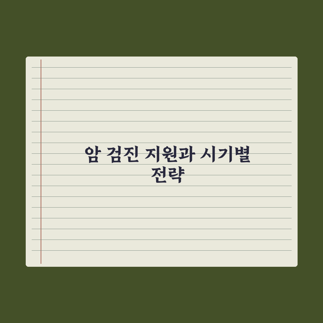 암 검진 - 시기·종류·국가 지원 심층분석: 전문가가 선별한 5가지 핵심